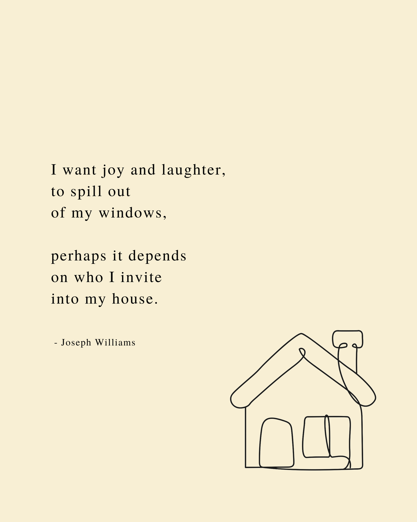 'House' | Poetry Wall Art | Glass Framed 11" X 14"