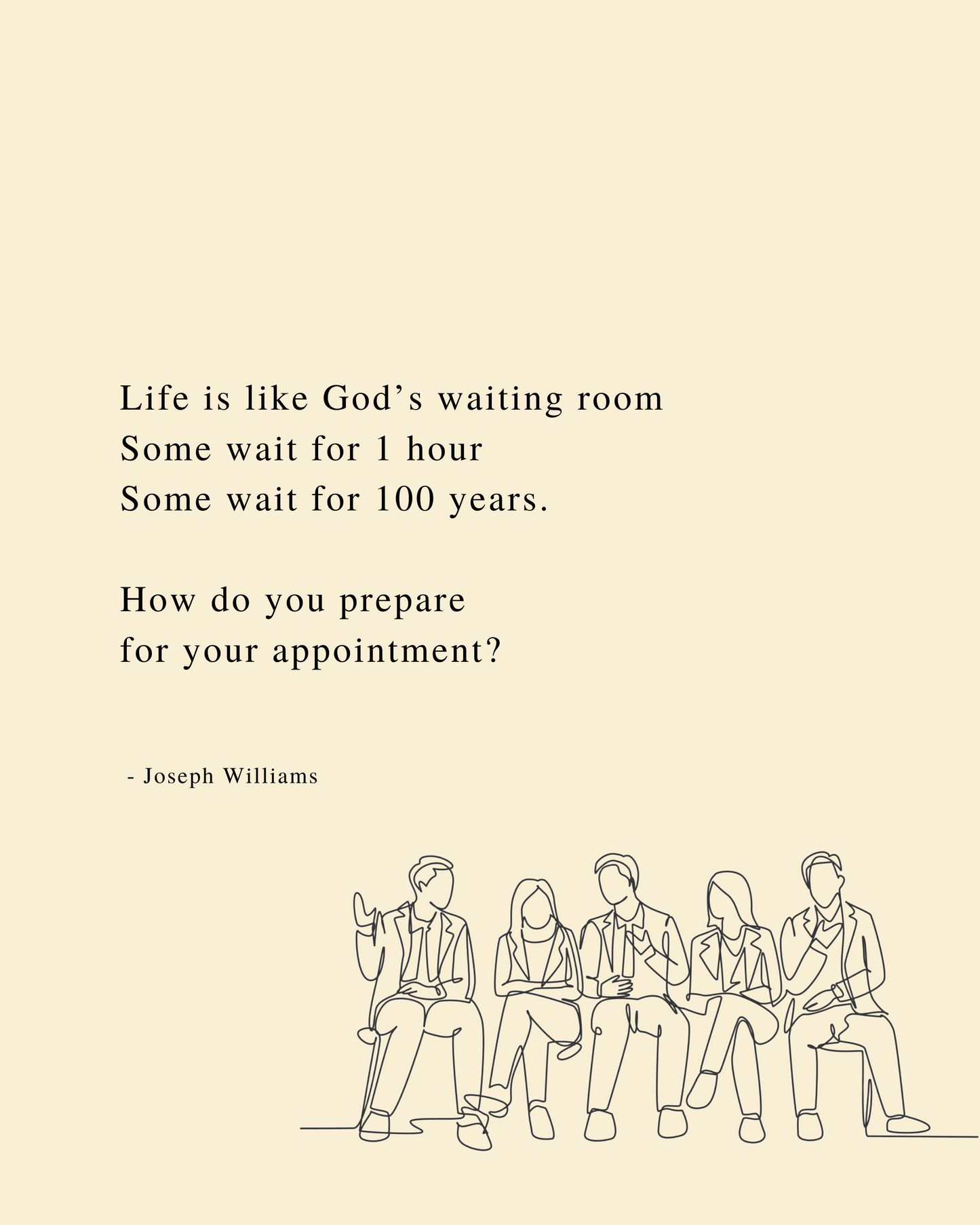 'Waiting' | Poetry Wall Art | Glass Framed 11" X 14"