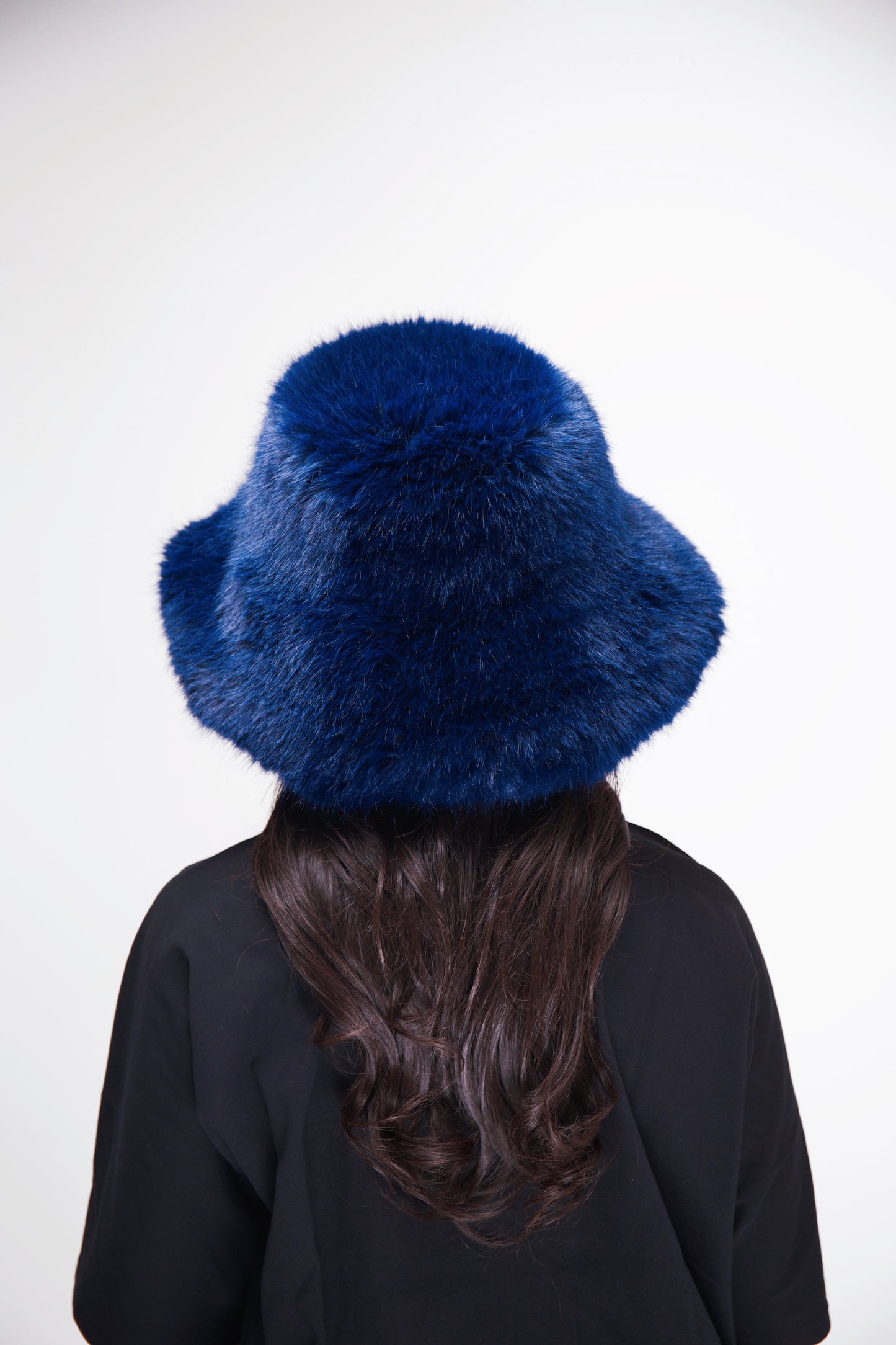 GLORY FUR BUCKET HAT - NAVY