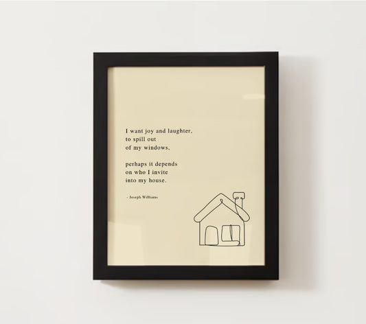 'House' | Poetry Wall Art | Glass Framed 11" X 14"